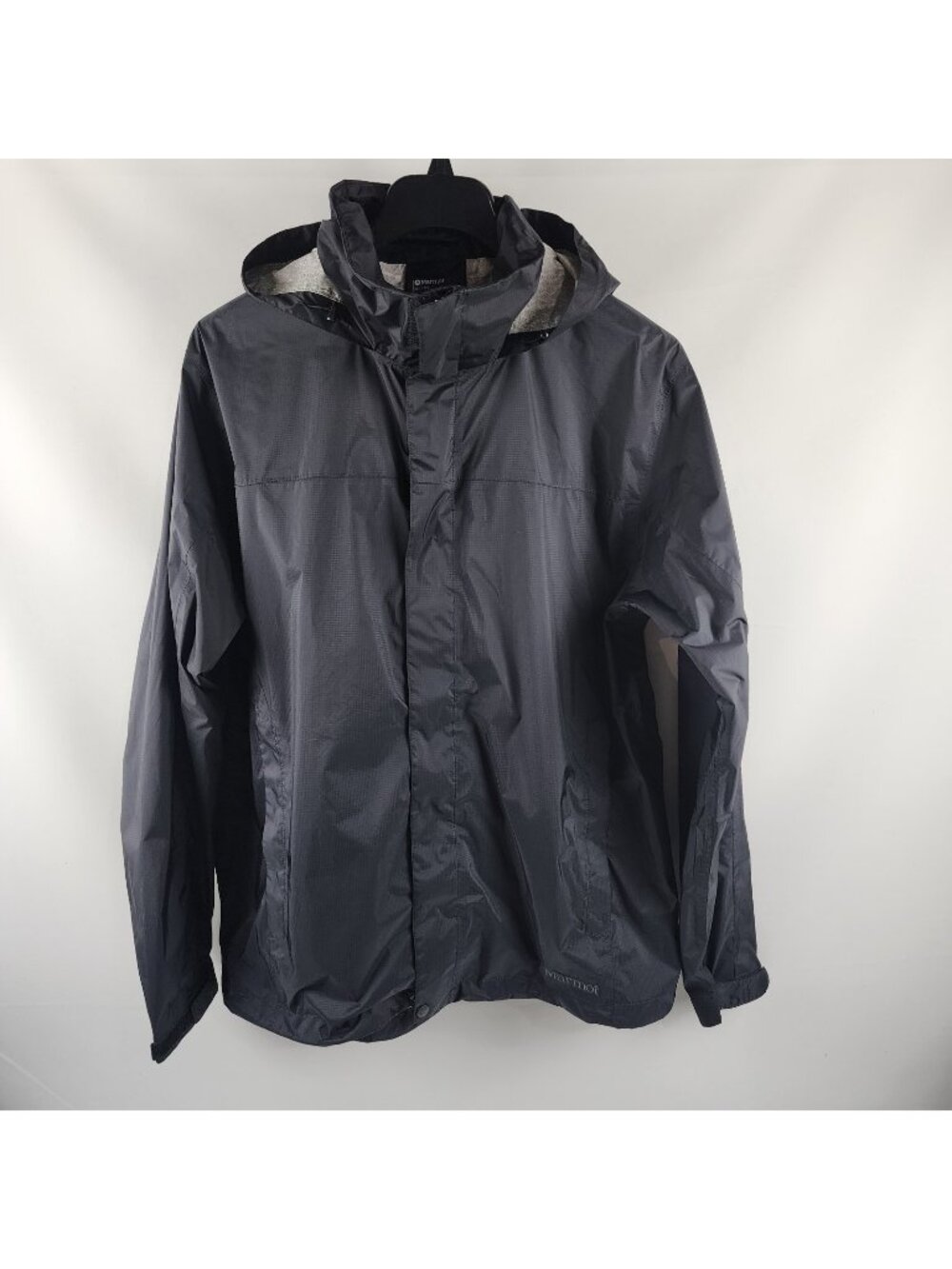 Marmot Jacket Mens XL Black PreCip Eco Lightweight Waterproof Hoodie M13893